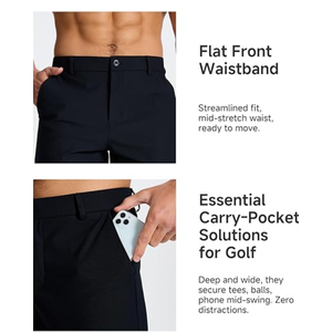 Shorts de golf et de randonnée pour hommes, légers, extensibles, respirants, 100% polyester, décontractés, avec 4 poches - Product Image 4