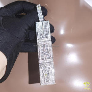 Custom Vertical <b>Name</b> Pendant Moissanite Diamond Hip Hop Necklace Iced Out Luxury Bling <b>Chain</b> Jewelry - Product Image 6
