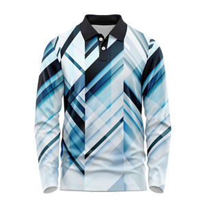 Chemise à manches longues pour homme, col montant, imprimé personnalisé, tissu écologique haute performance, respirant, anti-humidité, séchage rapide - Product Image 6