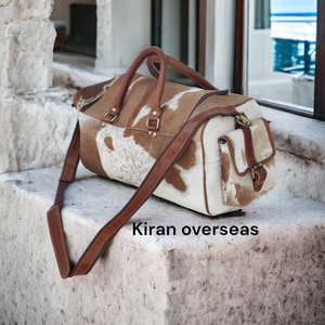 Mochila de viaje de cuero unisex Hairon, bolso de lona personalizable, aleación hecha a mano, multifuncional, deportes, viaje, piel de vaca personalizada - Product Image 5