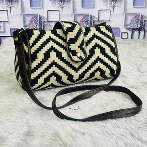 Conjunto de Bolsos de Mano con Cierre y Gran Capacidad con Diseño Geométrico a Rayas para Mujer, Bolso Tote + Bandolera + Cartera + Bolsa Pequeña (4 Piezas) - Product Image 1