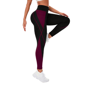 Women's Mid Waist Knitted Seamless Sports Leggings Stretch Yoga Pants <b>Tummy</b> <b>Control</b> Workout Running Gym Fitness Pocket - Product Image 4