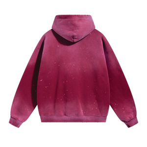Sudadera con capucha unisex personalizada con cremallera, parche bordado desgastado, lavado ácido, forro polar vintage, 100% algodón, ecológica, transpirable, holgada para invierno - Product Image 5