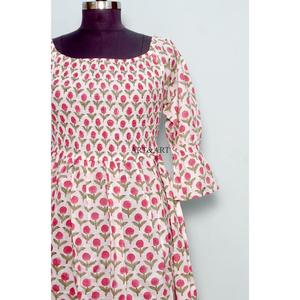Robe longue d'été pour femme 100 % coton à imprimé floral, écologique, élégante pour les fêtes, décontractée pour le quotidien, avec boutons décoratifs, naturelle - Product Image 3