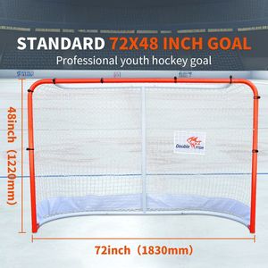 DOUBLE FISH Premium Steel Street Hockey <b>Goal</b> Set 72"x48" Durable Portable Reinforced <b>Net</b> for Indoor/Outdoor Training Equipment - Product Image 2
