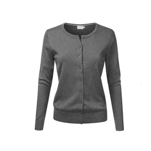 Cárdigan de punto transpirable de cuello alto, informal, largo, liso, antipilling, de alta calidad, a la moda, para invierno, más vendido - Product Image 2