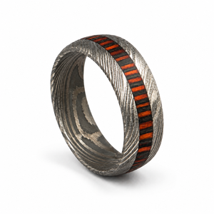 Anillo de Acero de Damasco Hecho a Mano Personalizado Jexmoo con Caja de Anillo e Impresión Digital - Regalo Perfecto para el Día del Padre para Papá, Esposo, Novio - Product Image 3