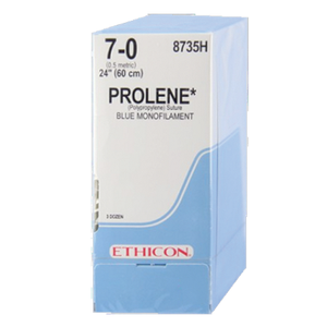 Suture chirurgicale non résorbable ETHICON 8702H 7-0 Prolene, monofilament bleu, qualité hospitalière - Product Image 2