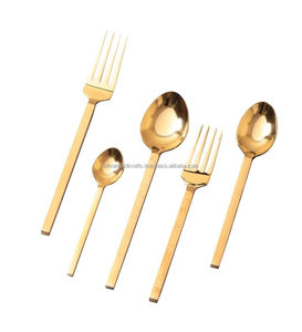 Utensilios de cocina para el hogar, juego de cubiertos de acero inoxidable chapado en oro rosa mate, color dorado brillante para restaurante - Product Image 5