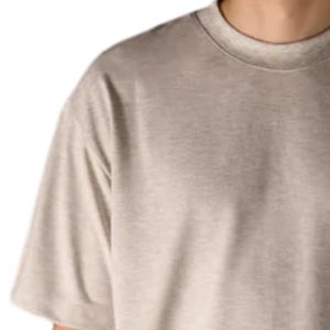 T-shirt Homme Oversize Gris Mélange Coton Logo Minimaliste Poitrine Streetwear Manches Courtes Décontracté Mode Vente en Gros Fabricant OEM - Product Image 1