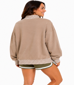 Pull-over col roulé pour femme en gros, personnalisé, coupe oversize, en molleton de coton pour l'hiver, avec logo sur le devant - Product Image 4