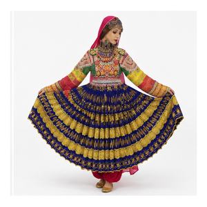 Vêtements ethniques traditionnels indiens et pakistanais, Lehenga Choli, robe de mariage en coton brodée, Dupatta, coupe ample, robe afghane Kuchi - Product Image 5