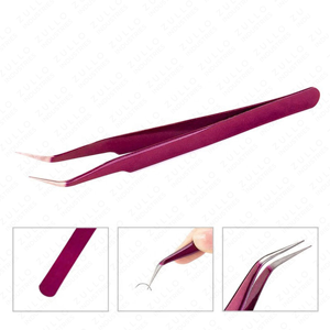 Straight & Curved Tip Stainless Steel Tweezers Nipper for Eyelash Extensions Pointed Precision <b>Tool</b> for Lash Application - Product Image 4
