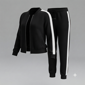 Conjunto Deportivo de 2 Piezas para Mujer, Pantalones Largos de Invierno con Diseño de Logotipo Personalizado al por Mayor, Traje de Gimnasio con Cremallera, Ropa Deportiva para Mujer - Product Image 3