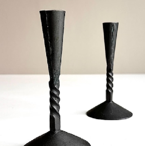 Durable Candle Holder Vintage <b>Cast</b> Iron <b>Hand</b>-Forged Candle Holders Pair-Durable Home Decoration for Christmas and Arts & Crafts - Product Image 4