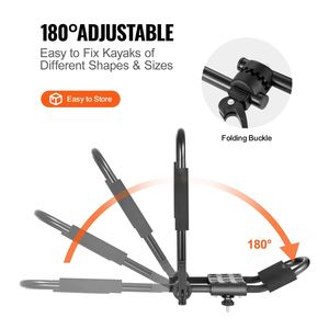 Soporte de Techo para Kayak, 1 Par, Barra en J, Plegable Rápido, Montaje Superior, para Transportar Kayak, Tabla de Surf, Canoa, SUP, Esquí en el Auto - Product Image 3