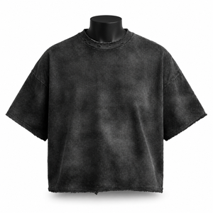 เสื้อยืดโอเวอร์ไซส์วินเทจสำหรับผู้ชาย ผ้าคอตตอนหนานุ่ม ล้างสีแบบแอซิดวอช ทรงหลวม สไตล์สตรีทแวร์ ขายส่งจำนวนมาก - Product Image 1