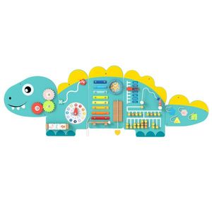 Pannelli Sensoriali 11-in-1 a Tema Dinosauro, Cubi di Gioco in Legno Verde - Product Image 4