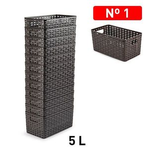 Cesta in Rattan N. Cestini portaoggetti in plastica marrone da 1,5 litri 28x15 cm - Product Image 3