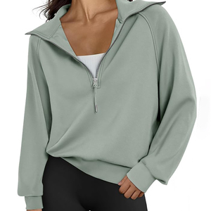 Sweat-shirt tricoté pour femme, personnalisé avec logo, style sportswear décontracté streetwear, épaules tombantes, respirant, écologique, OEM - Product Image 5