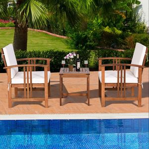 Set di Mobili da Giardino in Legno Massello, Divano da Esterno in 3 Pezzi - Product Image 6