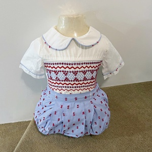 Mono de Navidad para Bebé Niño, con Bordado, para Recién Nacido, Bebé y Niño Pequeño, Cuello Redondo, Manga Corta, 100% Algodón Transpirable, Venta al Por Mayor - Product Image 1