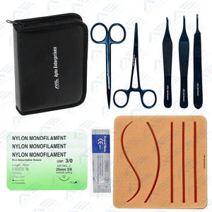 Outils chirurgicaux Pratique dans le kit de sutur médical Instrument médical Étudiants en médecine Kit de suture complet avec coussin de peau d'entraînement - Product Image 6