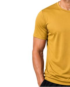 Customized Mustard <b>Yellow</b> Mens Athletic T Shirt Quick Dry Breathable Gym Workout Running Polyester Sports Tee Activewear Top - Product Image 3