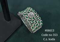 Pulsera de latón con circonita cúbica 06613, brazalete clásico chapado en rodio de imitación, joyería para mujer, para bodas y fiestas, diseño de diseñador