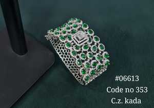 Bracelet en laiton avec zircone cubique 06613, imitation classique plaqué rhodium, bijoux pour femmes, pour mariage, fête, créateur - Product Image 6