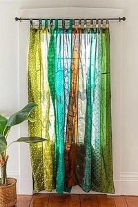 Panel de Cortina de Organza con Diseño Bohemio de Parches, 100% Seda, Rojo Naranja Floral, Decoración para Ventana, Instalación con Cinta Adhesiva, Bloqueo Total de Luz - Product Image 5