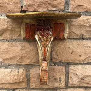 Étagère murale traditionnelle indienne sculptée à la main en bois de Sheesham - Vente en gros - Product Image 4
