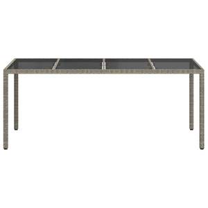 Mesa de Jardín de Ratán Sintético en Gris, 74.80 x 35.43 x 29.53 Pulgadas - Product Image 3