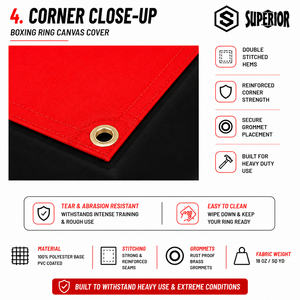 Nouveau revêtement de sol en toile pour ring de boxe, personnalisé, premium, durable et antidérapant, pour salle de sport et boxe, par Superior - Product Image 5
