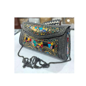 Elegant Brass <b>Gold</b>-Plated Mosaic <b>Clutch</b> Bag for Evening Parties-Women's Best Price by Tayyab Handicraft - Product Image 3