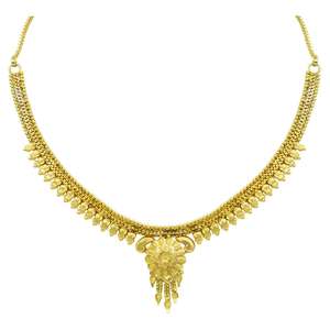 Ensemble de colliers courts en laiton plaqué or micron 14K 18K 24K, design floral, bijoux traditionnels, vente en gros - Product Image 5