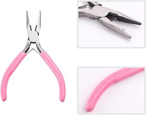 Pince à bec effilé de 4,5 pouces pour la réparation de bijoux, le bobinage de fils et les projets d'artisanat DIY, outil à poignée rose - Product Image 6