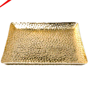 Plateau en aluminium plaqué or antique avec motif de fruits pour servir les aliments dans les restaurants - Product Image 5