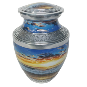 Urnes funéraires et de crémation décorées en violet et argent de style américain de haute qualité pour cendres humaines Matériau de qualité supérieure - Product Image 5