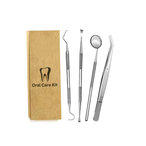NEW Manual Dental <b>Tooth</b> Cleaning Kit Dentist <b>Scraper</b> Pick Tool Calculus Plaque Floss Remover 5 PC Stainless Steel CE Certified - Product Image 3
