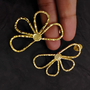 Natural High Quality Brass <b>Earrings</b> Women Trendy Fashion Jewellery Textured Finish <b>Hook</b> Statement Wedding Drop <b>Earrings</b> - Product Image 3