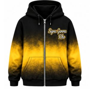 ชุดวอร์มโอเวอร์ไซส์ลายไทไดสำหรับผู้หญิง Sigma Gamma Rho สีทองดำ พร้อมฮู้ดลายตัวอักษรกรีก ชุดจ็อกเกอร์ลำลองสำหรับชมรมนักกีฬา - Product Image 3