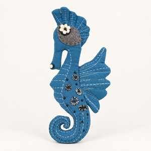 Caballito de Mar Azul Bordado, Juguete de Peluche Hecho a Mano, Muñeco de Peluche, Accesorios de Cumpleaños, Regalo Marino para Niños, Decoración de Guardería - Product Image 2