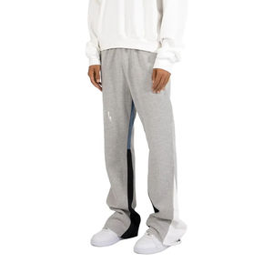 Custom Spandex/Cotton Casual Mid Waist Straight Oversized Baggy <b>Wide</b> <b>Leg</b> <b>Jogger</b> Track Flared Sweatpants for Men - Product Image 5