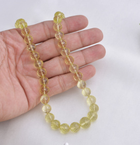 สร้อยคอลูกปัดอัญมณีควอตซ์แบบเหลี่ยมเพชรพลอยเลมอนธรรมชาติสำหรับการทำเครื่องประดับที่ดี - Product Image 4