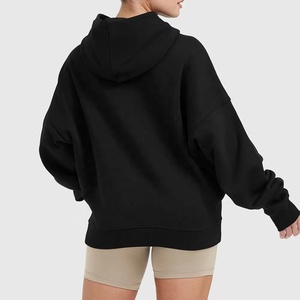 Sweat-shirt unisexe à capuche avec lettres brodées, en molleton épais, broderie en chenille effet serviette, épaules tombantes, coupe ample, vente en gros - Product Image 2