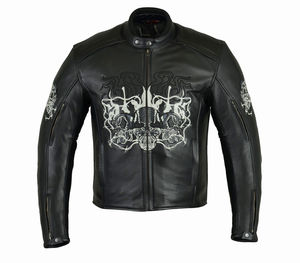 Blouson de moto en cuir Skull Racing coupe-vent respirant imperméable grande taille unisexe été hiver personnalisable - Product Image 1