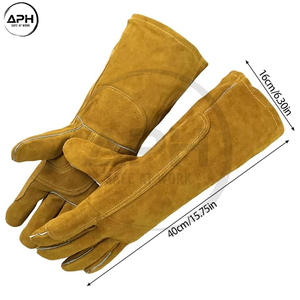 Guantes de Soldadura de Cuero Vacuno Premium, Puño Extendido, Dedos Completos, Refuerzo en Pulgar y Palma, Resistentes para Taller - Product Image 2