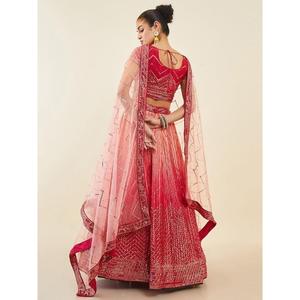 Enchanting <b>Pink</b> Sequins Art Silk Festival Wear Lehenga Choli for Parties - Product Image 5