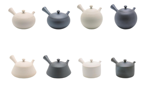 Yamaki Ikai Traditional Japanese Artisan Ceramic Tokoname <b>Teapot</b> Stainless Steel Strainer Modern Design Black White Collection - Product Image 4